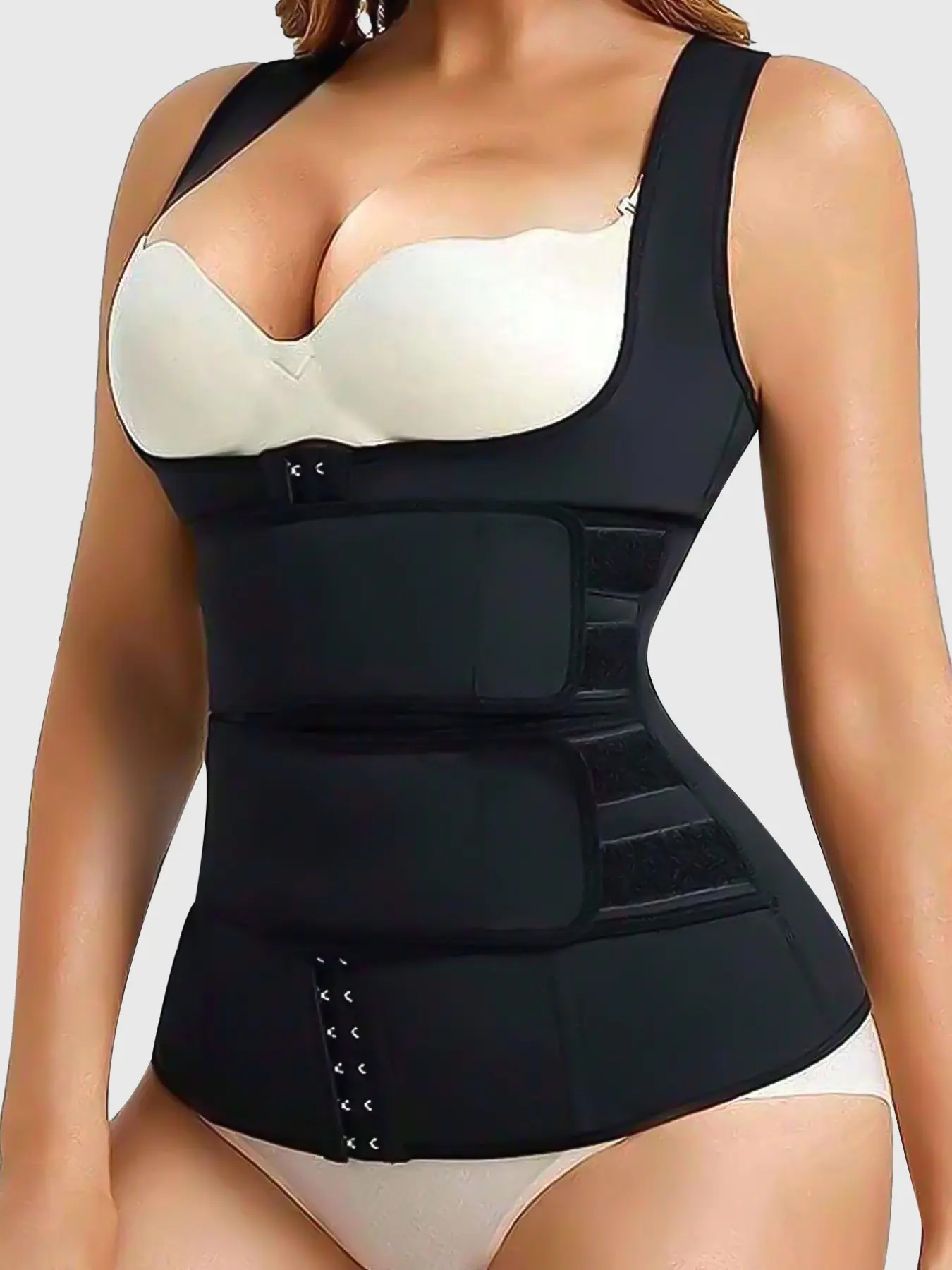 Women's Shapewear Sports Waist Trainer, Adjustable Hook and Loop Backless Bra, Tummy Control Vest for Fitness Training, 1pc