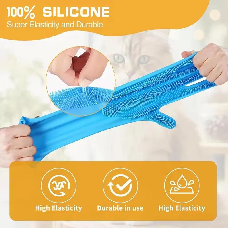 Pet Grooming Bathing Gloves Dog Cat Bathing Shampoo Scrubber Magic Massaging Cleaning Cleanner Sponge Silicon Hair Removal Glove