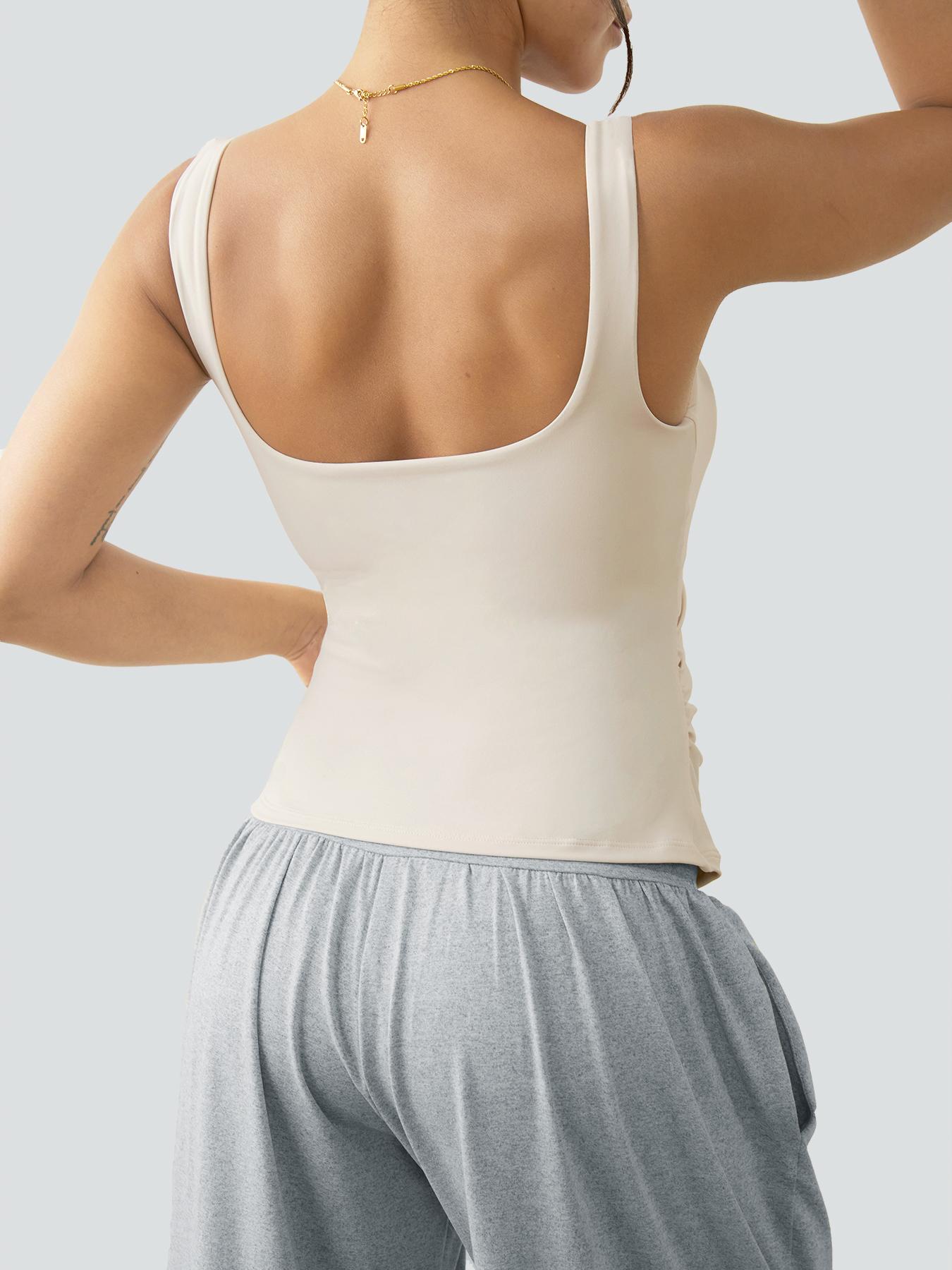 Women's Solid Color Sports Tank Top, Casual Comfortable Breathable Sleeveless Top for Exercise Gym Workout Running, Ladies Sportswear for All Seasons, Gymswear