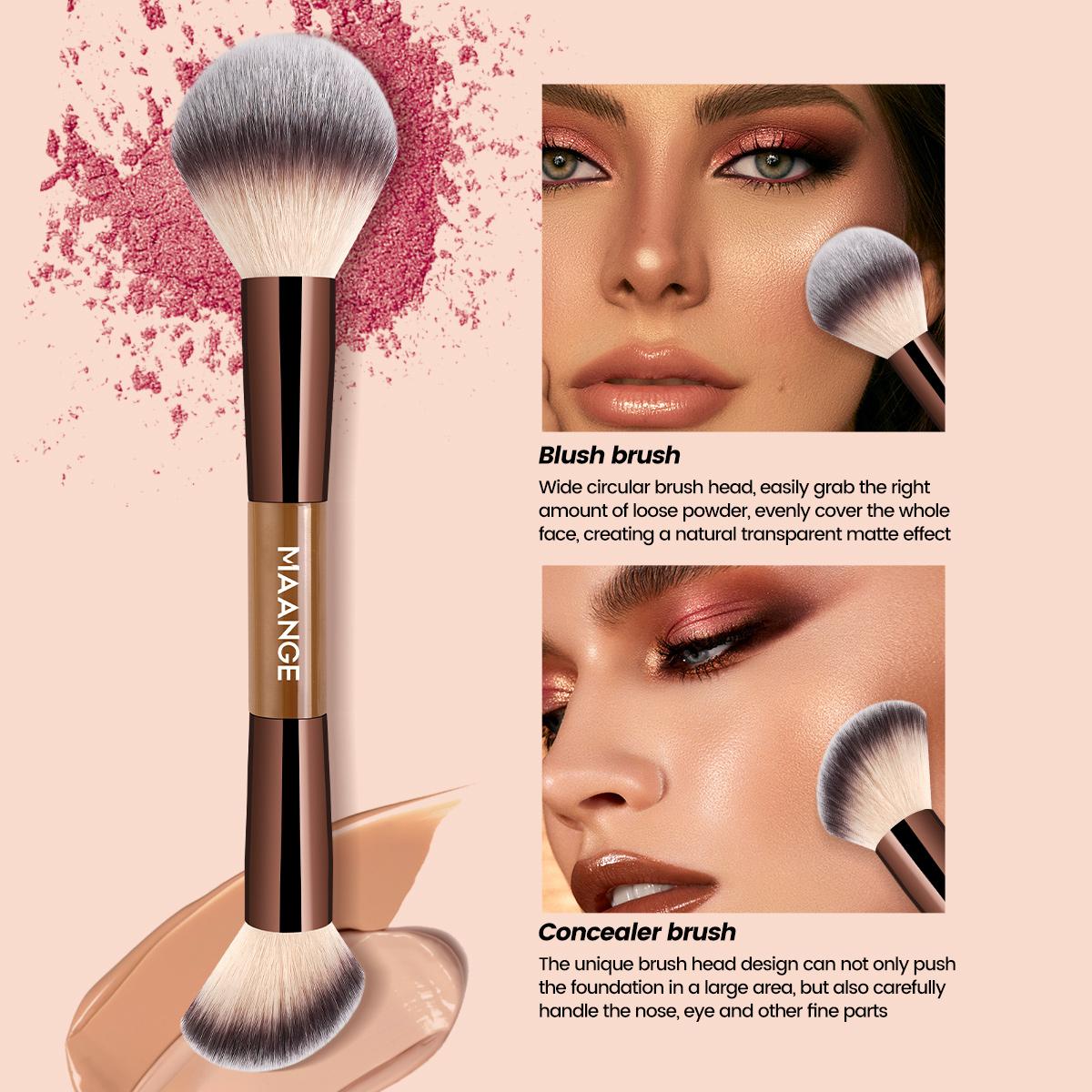 Maange 7-Piece Cosmetic Brush Set: Professional Dual-Ended, Multifunctional Makeup Brushes for Foundation, Concealer, Blush, Eyeshadow, Contour, Bronzer, Powder, Cruelty-Free Peach Dust, Makeup Accessories Gifts for Friends #GLOBAL PICKS