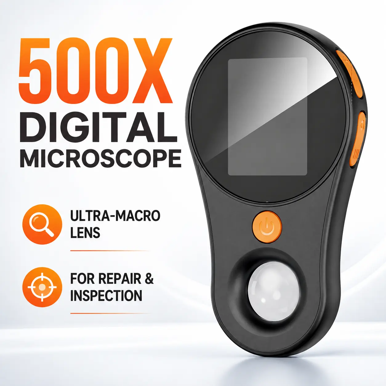 500X Portable Handheld Digital Microscope with Ultra-Macro Inspection Lens, High-Detail Electronic Repair Camera for Circuit Boards, Soldering, Components, Precision Testing, Scientific Observation and DIY Maintenance