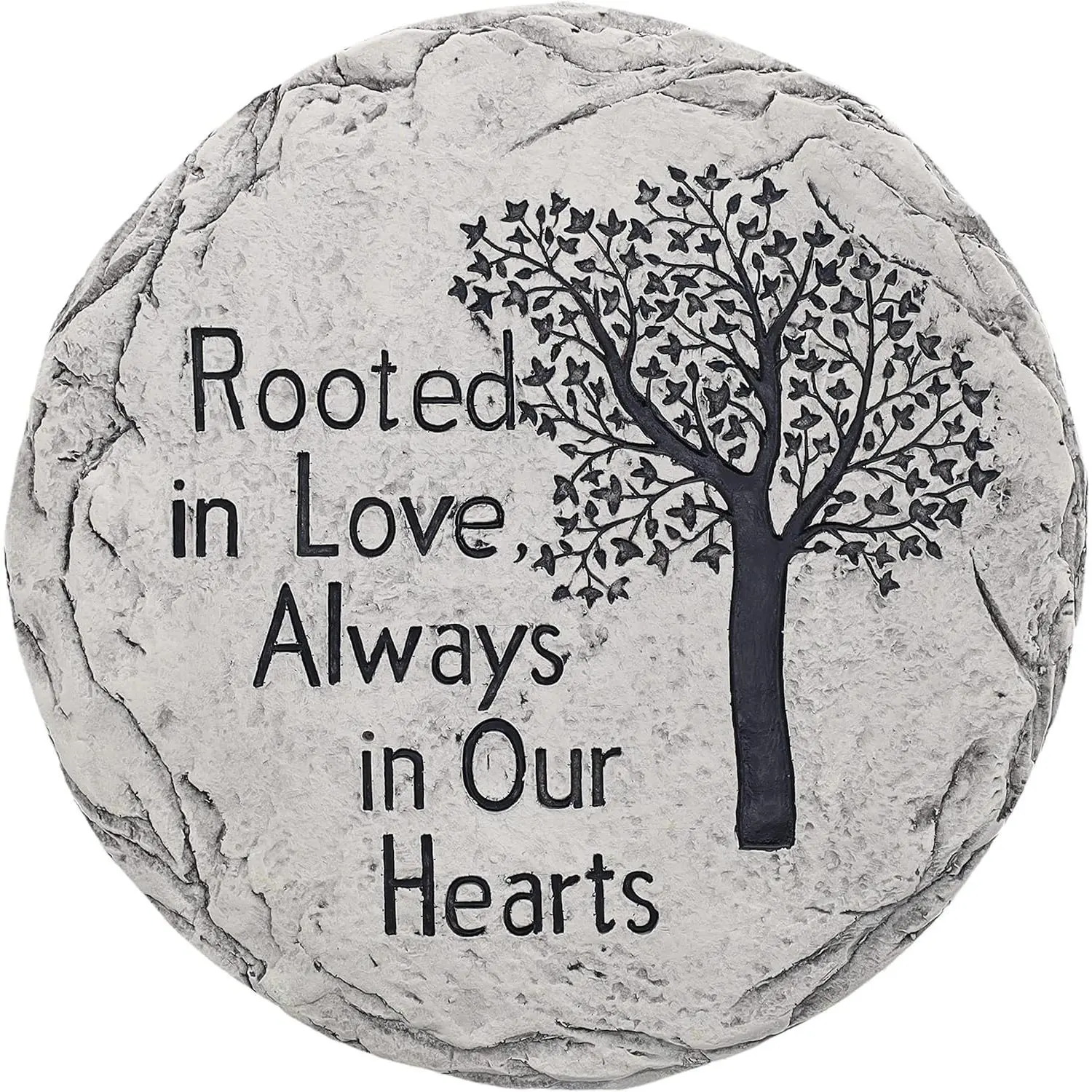 Garden Memorial Stepping Stone - Rooted in Love, Always in Our Hearts - Tree of Life Sympathy Garden Decor Stone