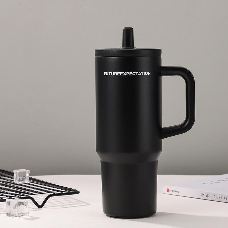316 Stainless Steel Insulated Cup With Large Capacity For Outdoor, Car, And Office Use, Straw Cup With Convenient Handle For Keeping Drinks Cold Or Hot, Essential For Home Use