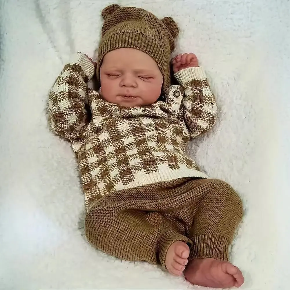 20-Inch Reborn Doll, Adorable with Gift Box, Perfect for Christmas, Halloween, Birthday Gifts, Suitable for Kids Aged 3+