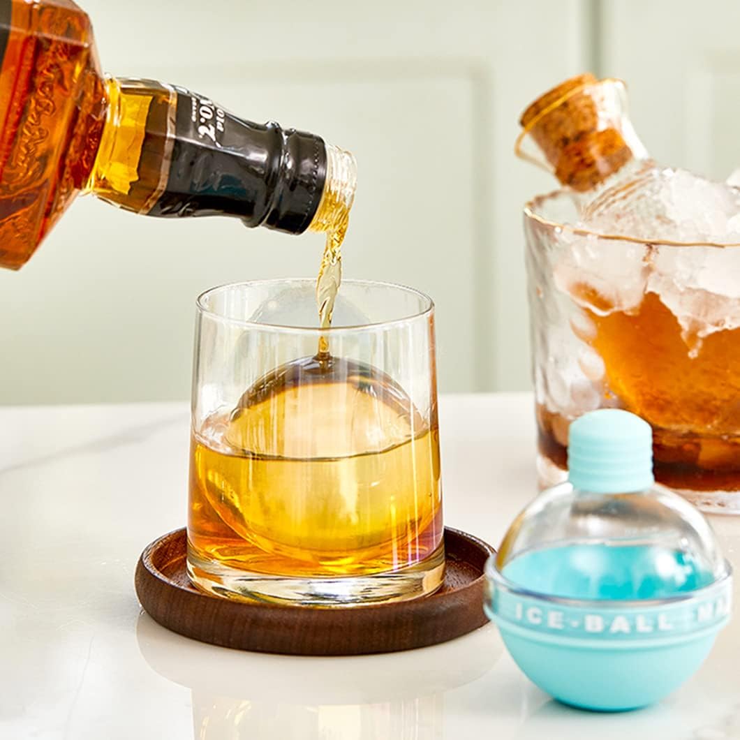 Ice Ball Maker, Ice Ball Molds, Ice Ball Trays, 4 Counts/set Round Ice Cube Maker with Lid, Large Ice Cube Maker for Whiskey, Cocktails and Homemade