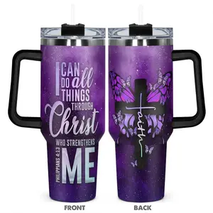 40 oz Tumbler, Insulated Travel Drinkware, Purple Starry Sky Design, Vacuum Insulated Stainless Steel Cup Mug Water Bottles, Durable, Christian Gift for Any Occasion: Birthdays, Holidays for Family, Friends and Coworkers