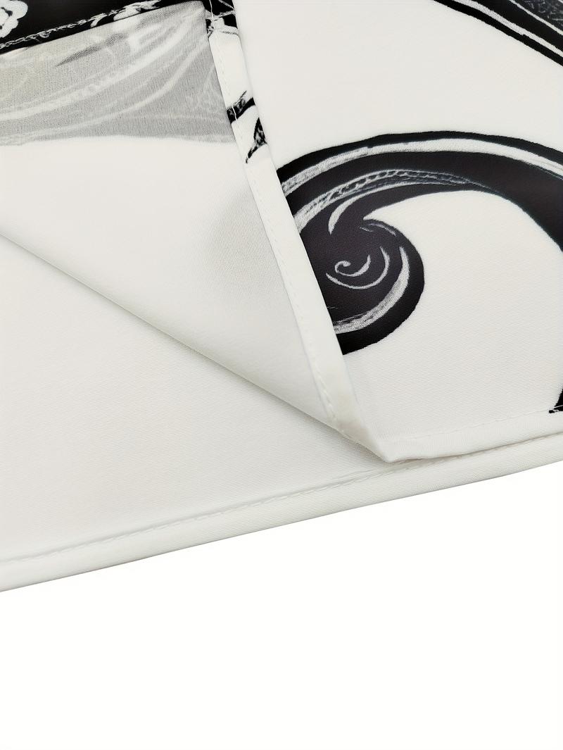 Casual gathering shirt, made of comfortable linen fabric, featuring wave embroidered print patterns and flag tearing effect design, suitable for daily outdoor sports tops and short sleeved casual collars