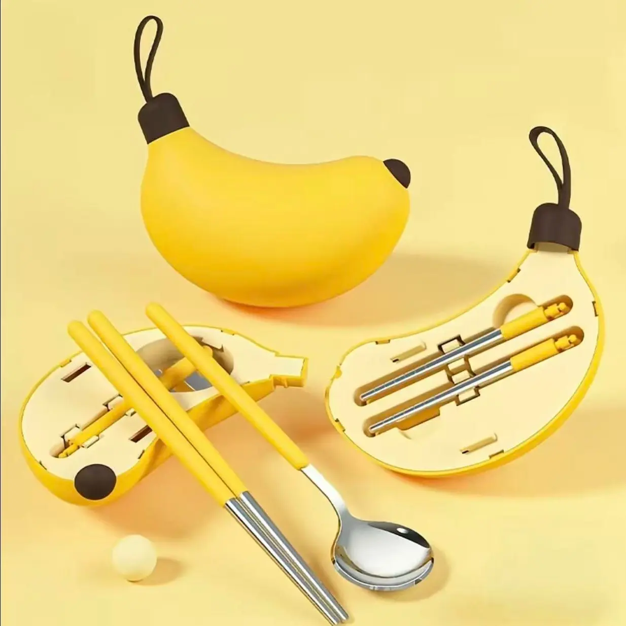 Portable Stainless Steel Travel Utensil Set, Handy Set Utensils, Reusable Folding Chopsticks &Spoons, Ideal for Picnic Camping Outdoor Activities Lunch Box Use, Stainless Steel Utensils