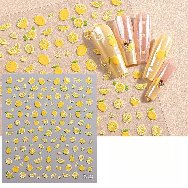 5D Lemon Nail Stickers
