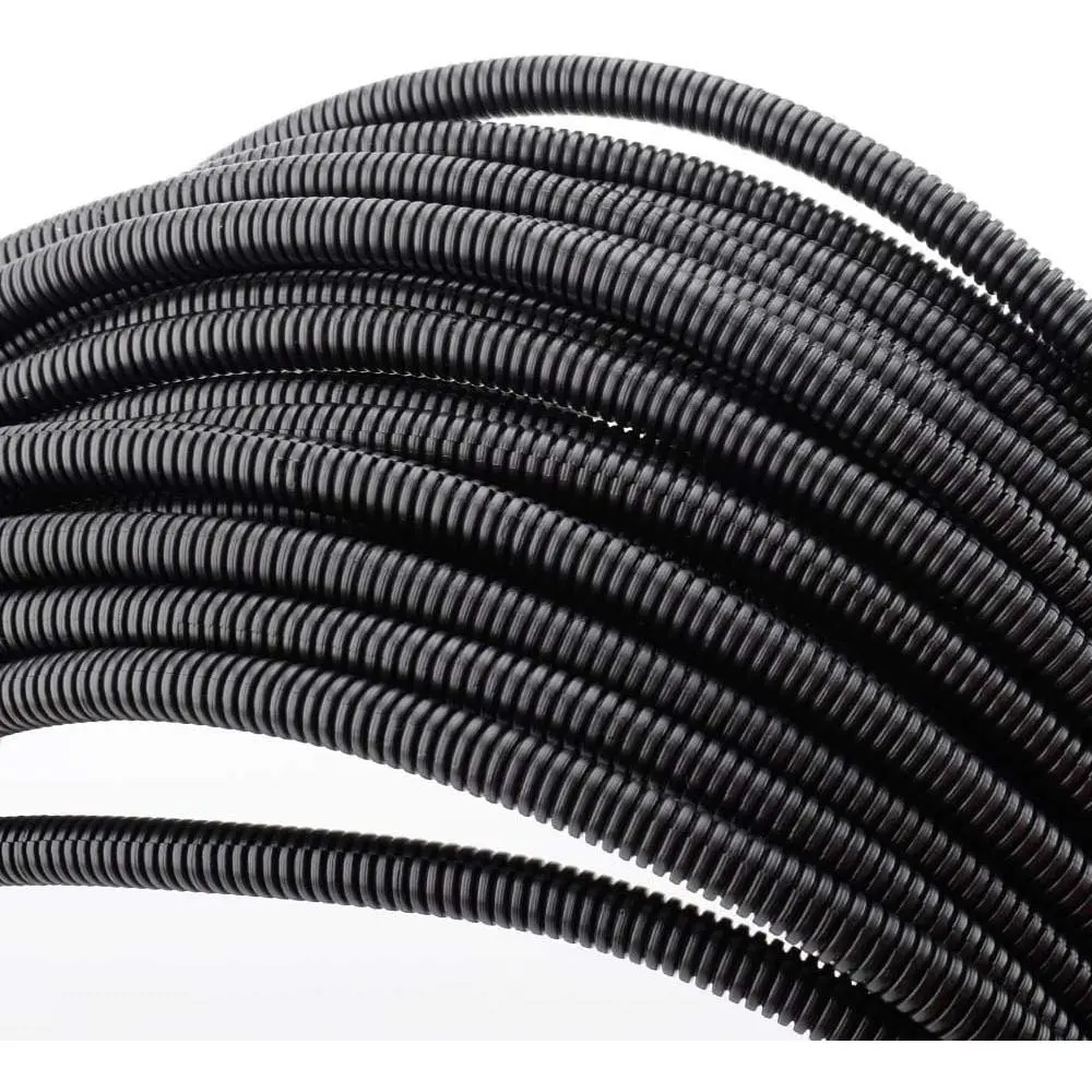 100 FT 1/4" Wire Loom Split Tubing Auto Wire Conduit| Flexible Cover