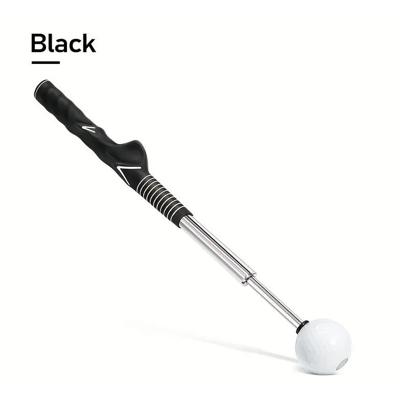 Right Hand Swing Trainer with Retractable Stainless Steel Shaft, Audible Click Feedback and Anti-Slip Grip, Compact Fit for Indoor & Outdoor Practice