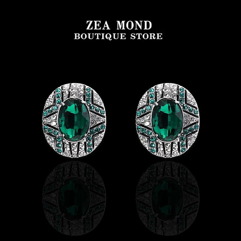 Copper alloy synthetic cubic zirconia fashion earrings G-ZH-149