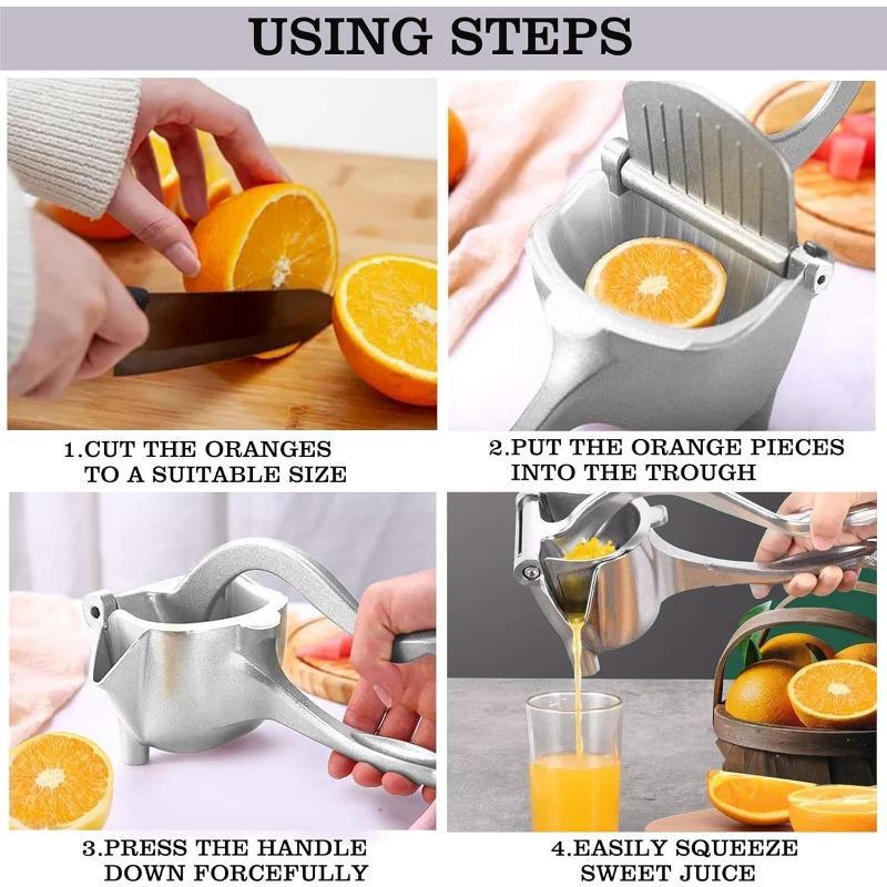 Premium Metal Alloy Manual Citrus Juicer - Detachable Heavy Duty Hand Fruit Juice Squeezer Extractor, Durable Kitchen Juicing Tool for Oranges Lemons Limes
