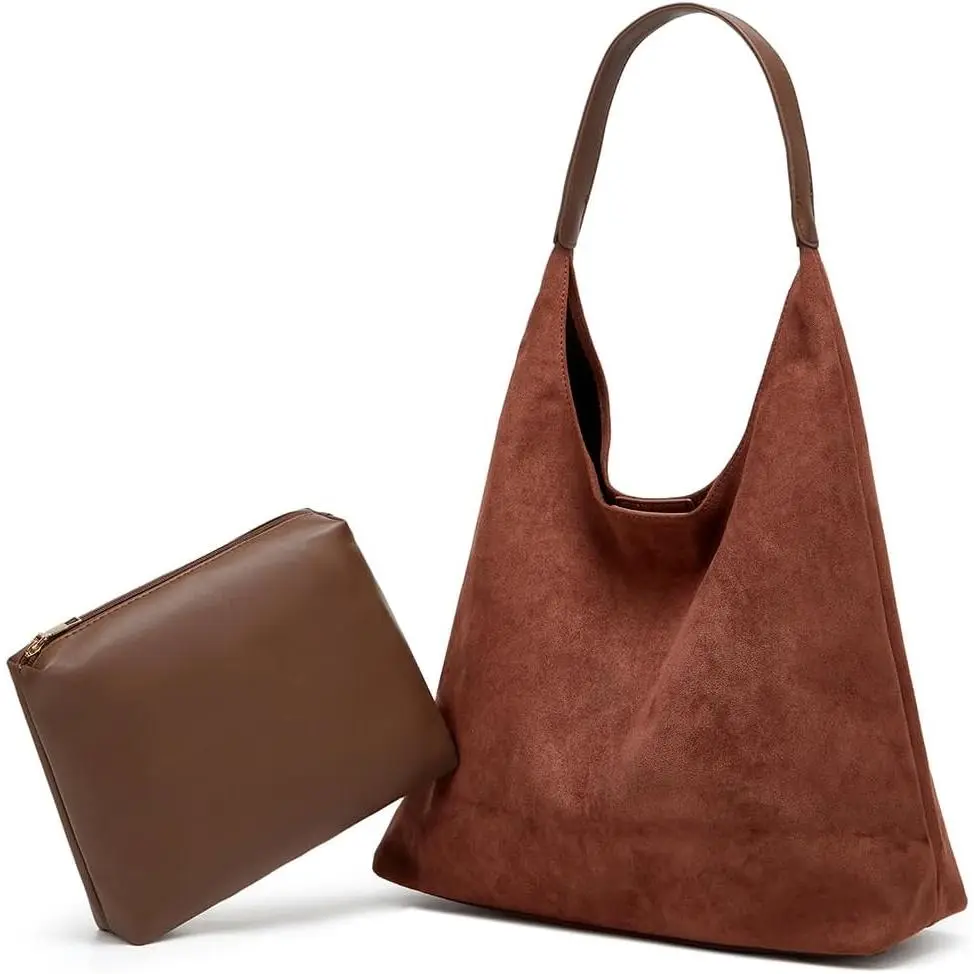 Slouchy Suede  Bags for Women Large Tote Purse Retro Soft Handbag Casual Work Ladies Top Handle Satchel