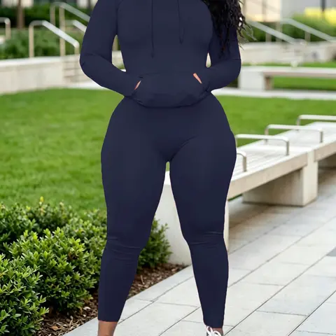 Women's Casual Sportswear Set, Hooded Long Sleeve Top + High‑Waist Tight Pants, Yoga Fitness, Fitness Tracksuit, Fall Winter Comfortable Fit