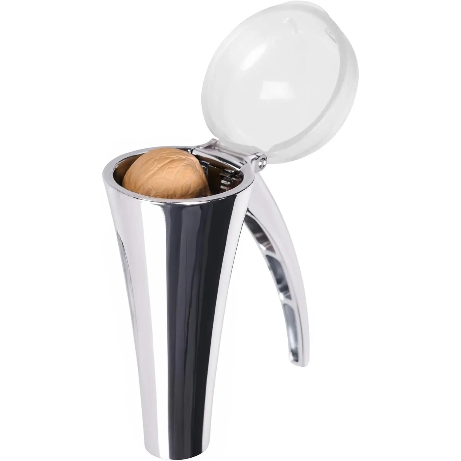 Heavy Duty Nut Cracker Tool Effortlessly Cracks Large Medium Nuts with Splash-Proof Clear Lid Ergonomic Long Leverage Spring Return for Walnut Pecan