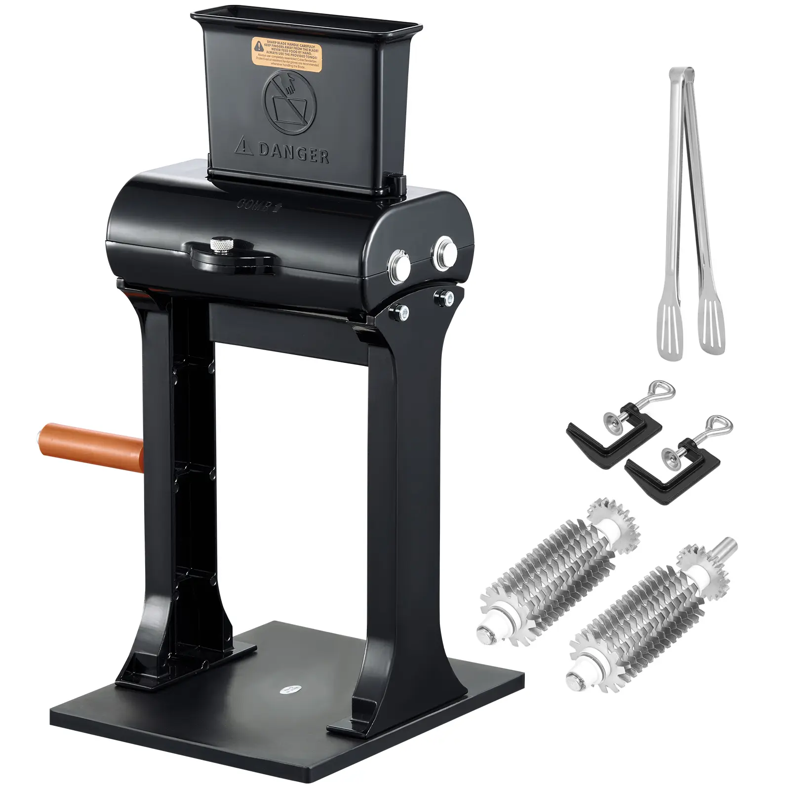 Commercial Meat Tenderizer, Heavy Duty Stainless Steel Meat Tenderizer Machine, Quick and Easy Manual Operation Kitchen Tool, 5.8" Feed Port for Beef, Turkey, Chicken, Pork, Steak, and Fish