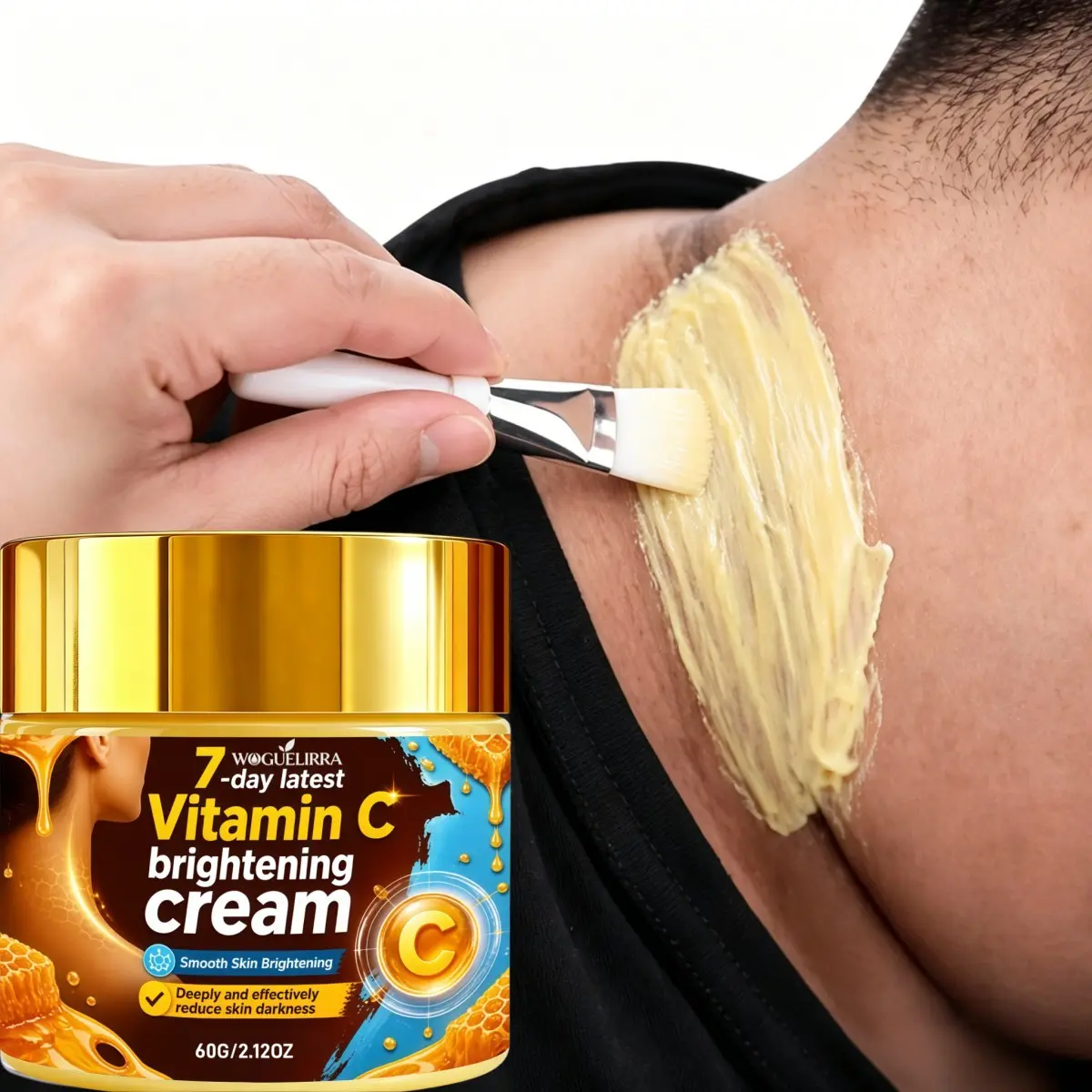 Vitamin C Brightening Cream, Body Skin Whitening, Dark Spot Reduction, Smooths and Enhances Radiance, Korean Skincare, 7-Day Results