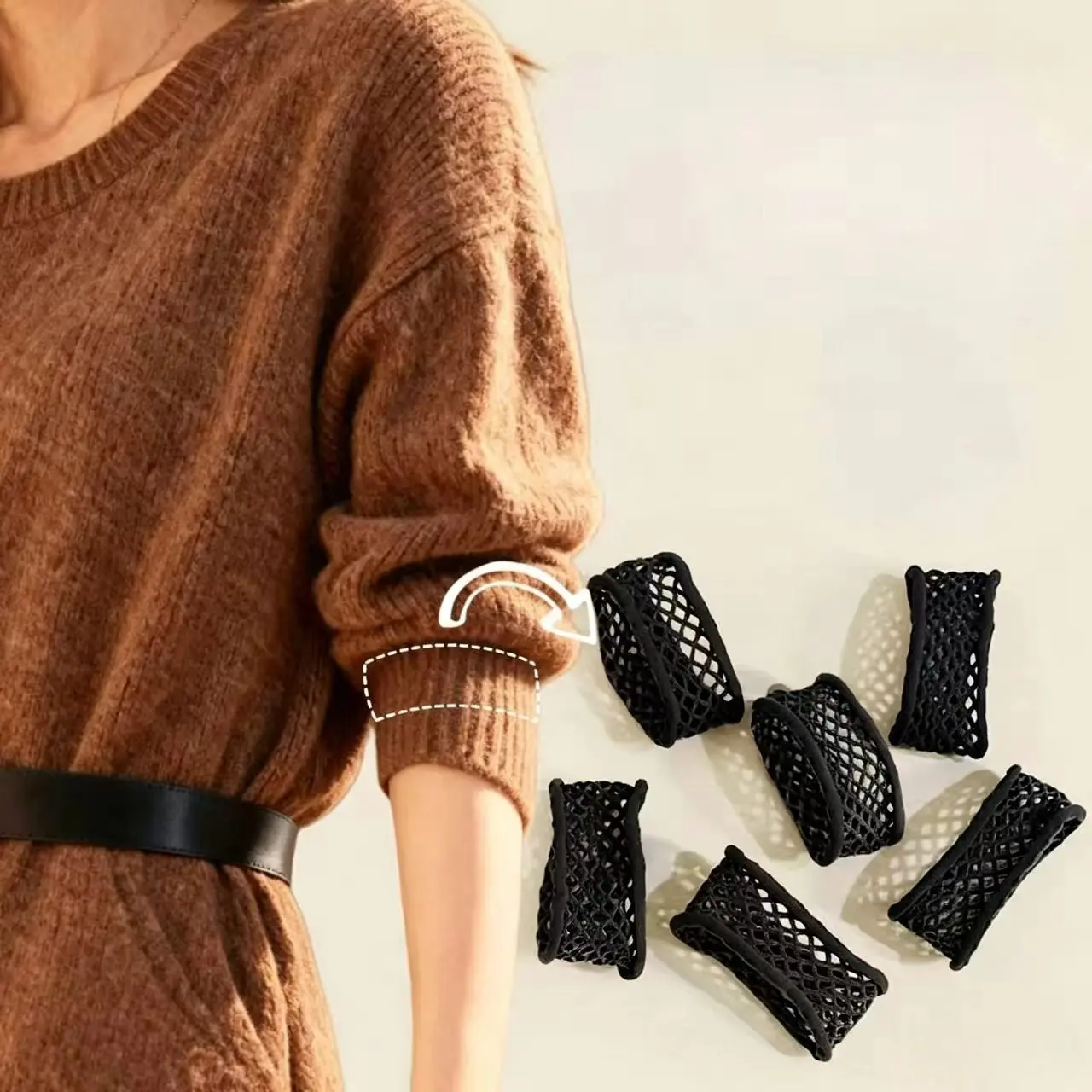 5 Anti-Slip Sleeve Fasteners, Comfortable High Elasticity, Clothing Sleeve Opening Strap, Hair Strap, Household Necessities