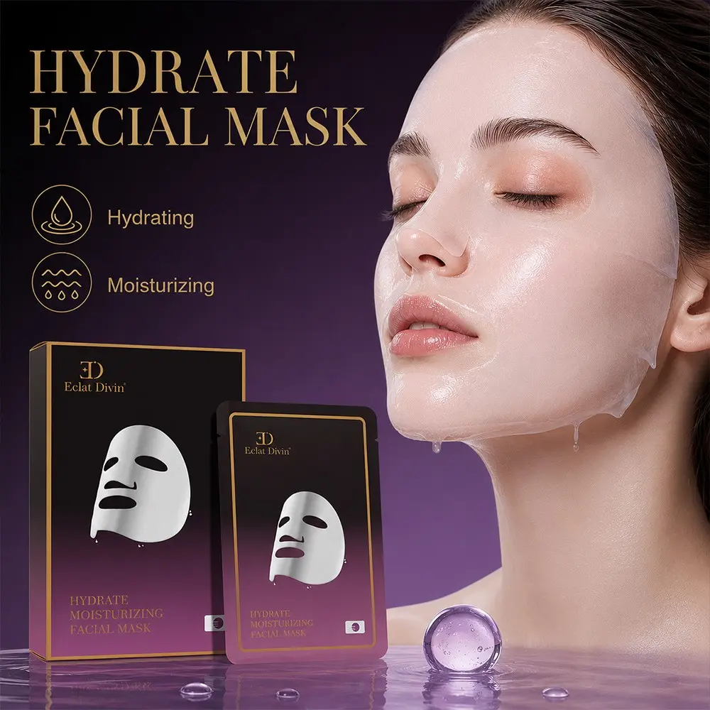 Collagen Sheet Mask, Glass Skin Glow Moisturizing Skincare Mask, Hydrating Face Mask for Dry Skin, Lightweight Non-Sticky Mask for Women & Men