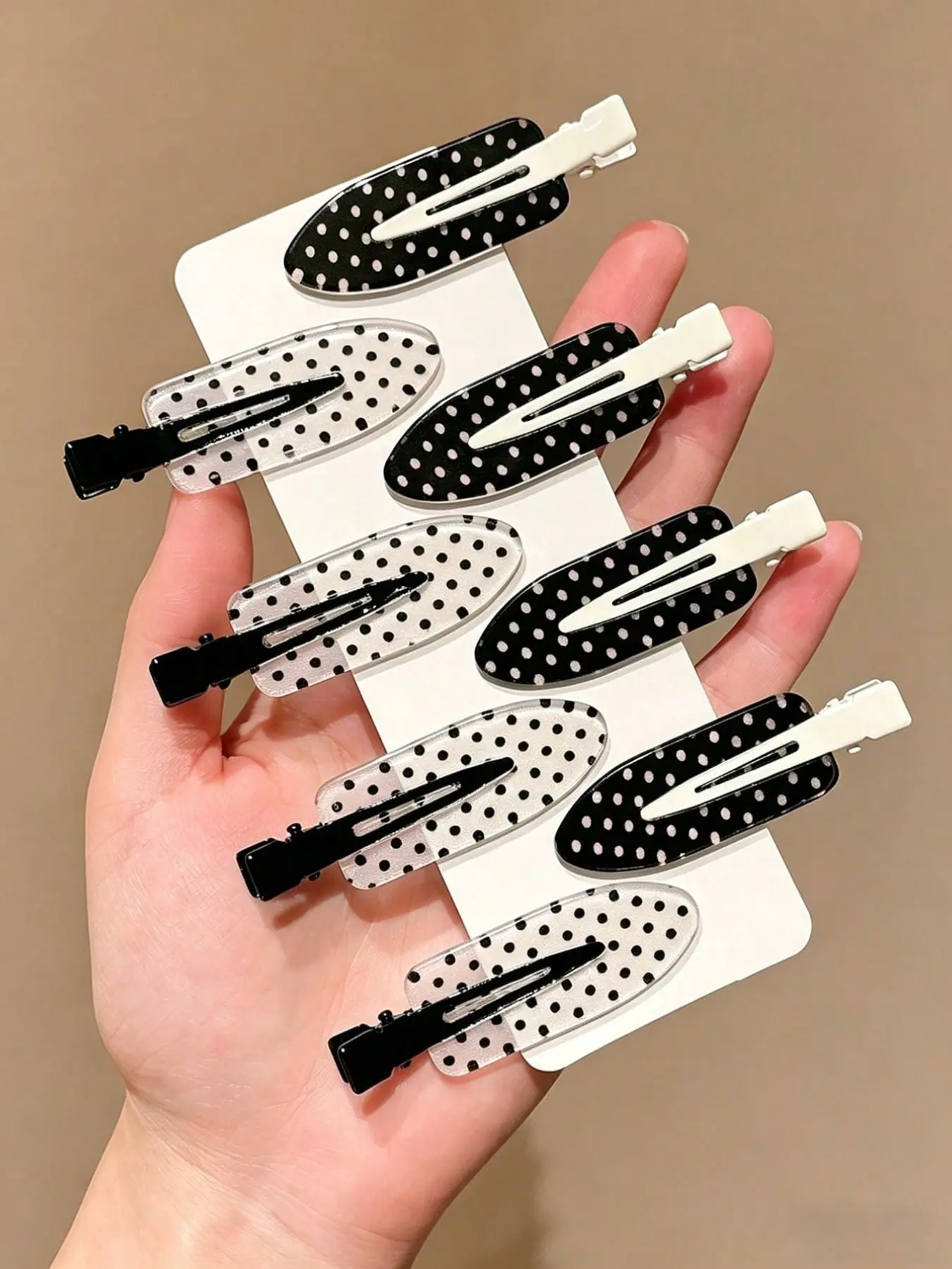 8pcs Retro Polka Dot Hairpins, Hairclips, Cute Bangs Clips for Girls, Fashionable Women's Hair Accessories, Ideal for Daily Use and Outdoor Activities