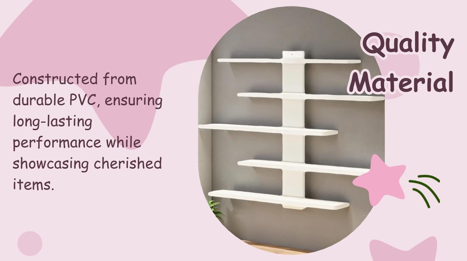 Adjustable Wall-Mounted Display Shelf, 5 Layers Storage Rack for Action Figures, Mini Blocks, Collectibles, Modern Home Decor Organizer, Wall Mount Design