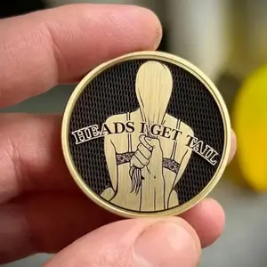 2pcs Funny Heads Tails Coin Good Luck Challenges Coin Pocket Size Collectible Coin Double Side Challenges Token Decoration Coin