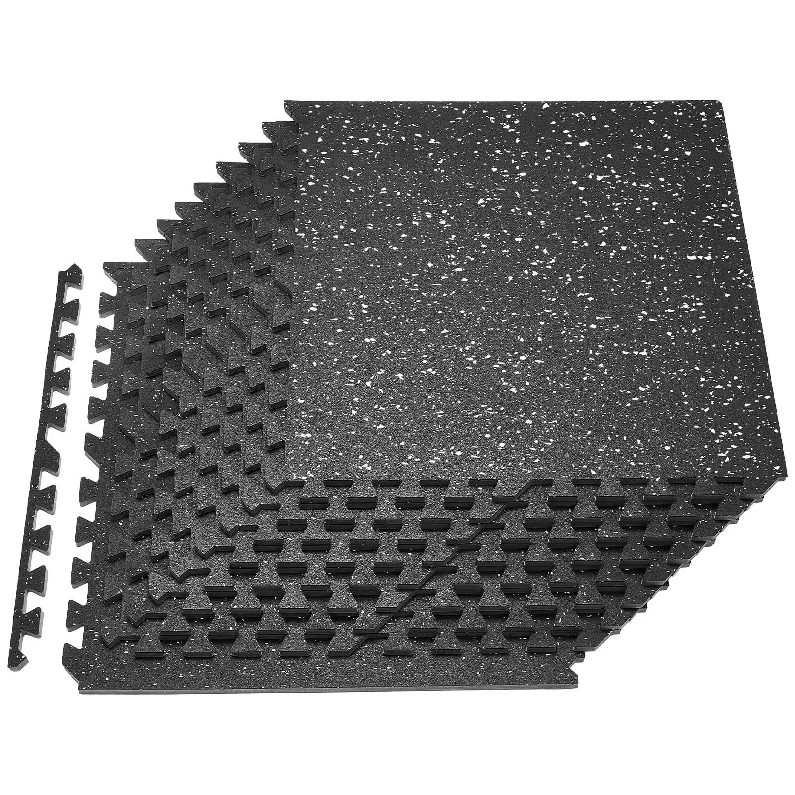 VEVOR Puzzle Exercise Mat, 12 PCS Fitness Equipment Mats, 24x 24x 0.56 in, High-Density EVA Foam Mat Set, Interlocking Rubber Soft Tiles, Protective Floor Padding with White Dots for Home Gym Office