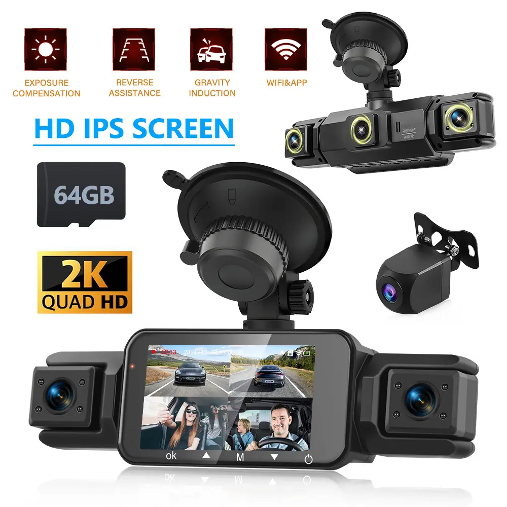 Rimoody 2K 4 Channel Dash Cam 360° Dash Camera HD 4 Lens Driving Recorder with 64GB Card Rimoody 2K 4 Channel Dash Cam 360° Dash Camera HD 4 Lens Driving Recorder with 64GB Card