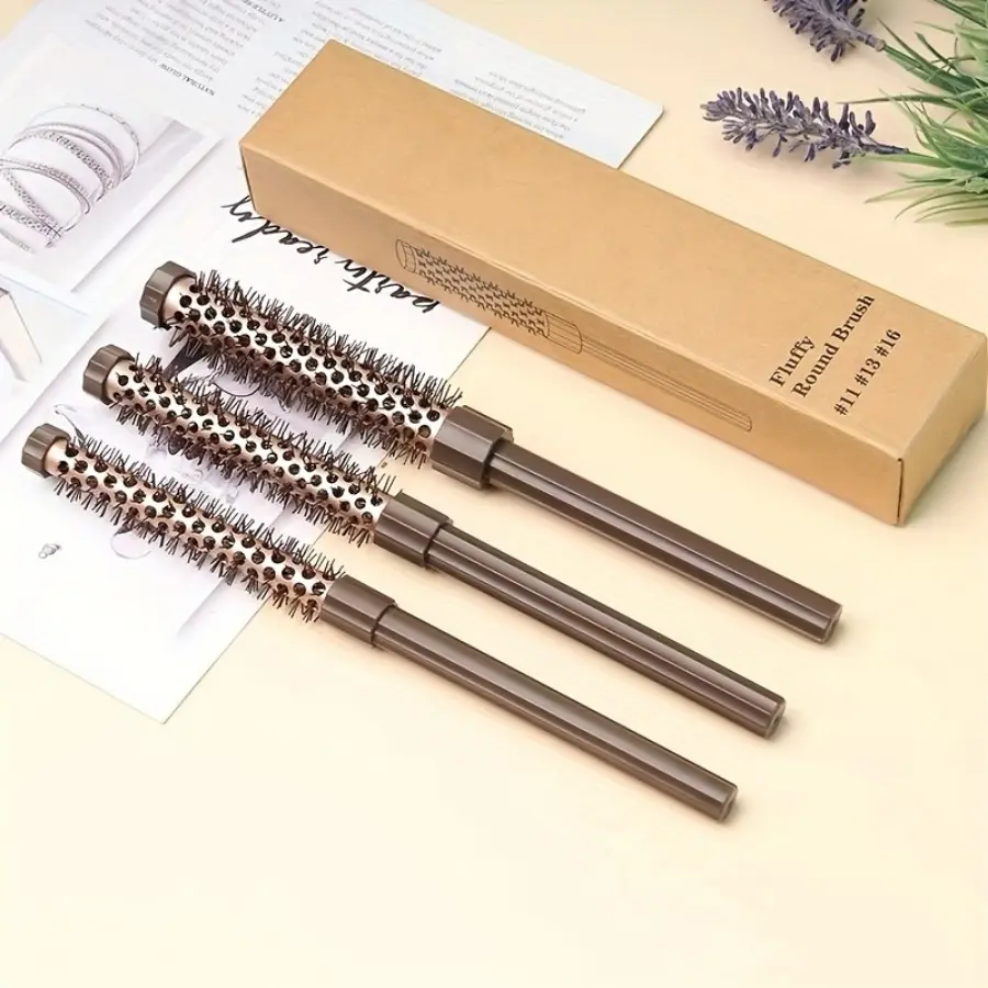 3-Piece Professional Hair Salon Styling Roller Hair Comb, Aluminum Inner Buckle Root Comb, Professional Hair Brush, Anti-static, Suitable for Men and Women, Bangs, Hair Roots, Curls, Straight Hair, Holiday Gifts, Essential Combs for Travel and Home
