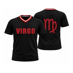 Zodiac Jersey, Unisex V-Neck Jersey Shirt,Astrology Breathable Athletic Jersey, Front & Back Summer Design Sports Clothing ,clothes,outfits