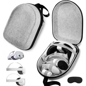 SUNDAY MIRTH Carrying Case Compatible with Oculus Meta Quest 3S/Quest 3/Quest 2,  Vision Pro VR Headsets   Strap and Controller Accessories, Hard Shell Bag for Travel and Storage