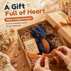 Sunny Slumber Dragon Crochet Kit, Adult DIY Craft Set, Includes Materials & Tutorial, Perfect Gift, Home Decor, Beginner Friendly