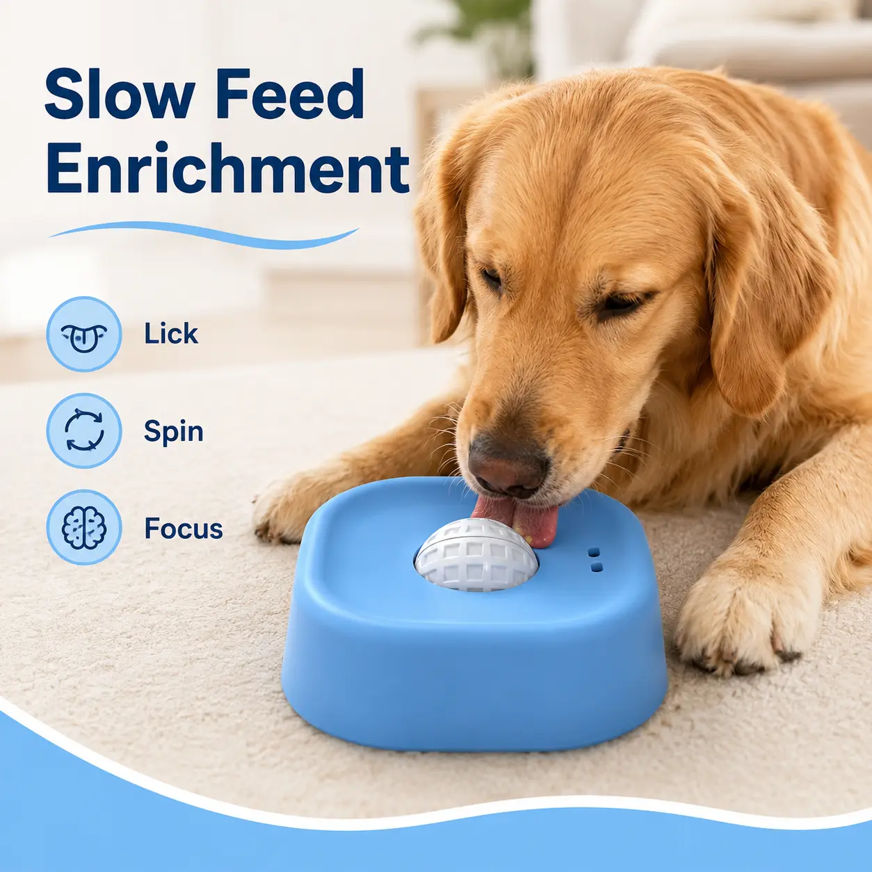 Slow Feeder Dog Bowls for Liquid Treat, [Built-in Rolling Ball] No Spill Bone Broth Dog Licking Bowl, Multi-Purpose Puppy Yogurt Feeder Bowl for All Breeds Dietary Supplement/Post-op Nutrition Feeding,#Summervibes #petlovers pet food maker