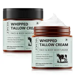 Yecuce Whipped Tallow Cream  120g, Handmade Skincare Moisturizer, Hydrating Firming Lifting Face & Body Cream