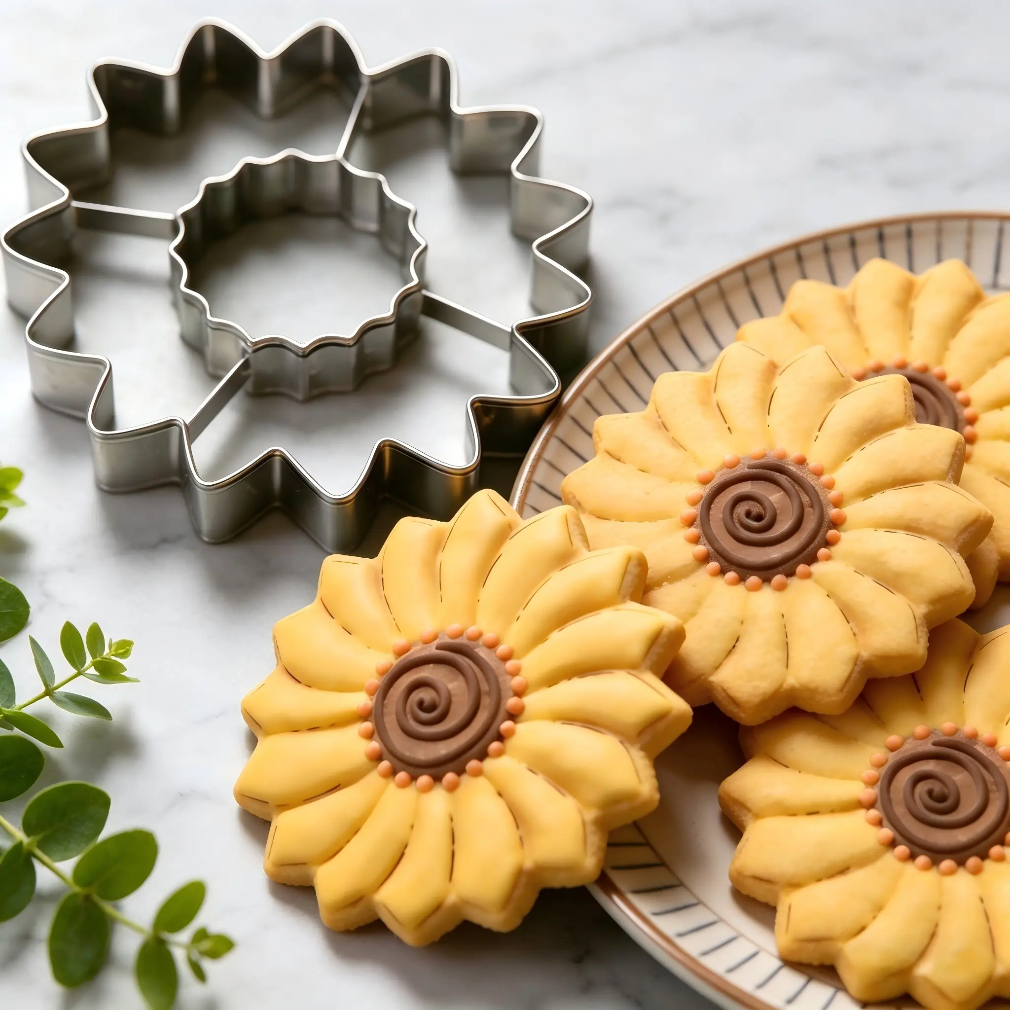 1PC 5.4 Inch Sunflower Cookie Cutter, Food Grade Stainless Steel, Large Size Baking Mold, Birthday Baby Shower Christmas New Year Parties, Smooth Edge Durable Easy To Use, Chocolate Sandwich Fruit Kitchen Baking Gadget