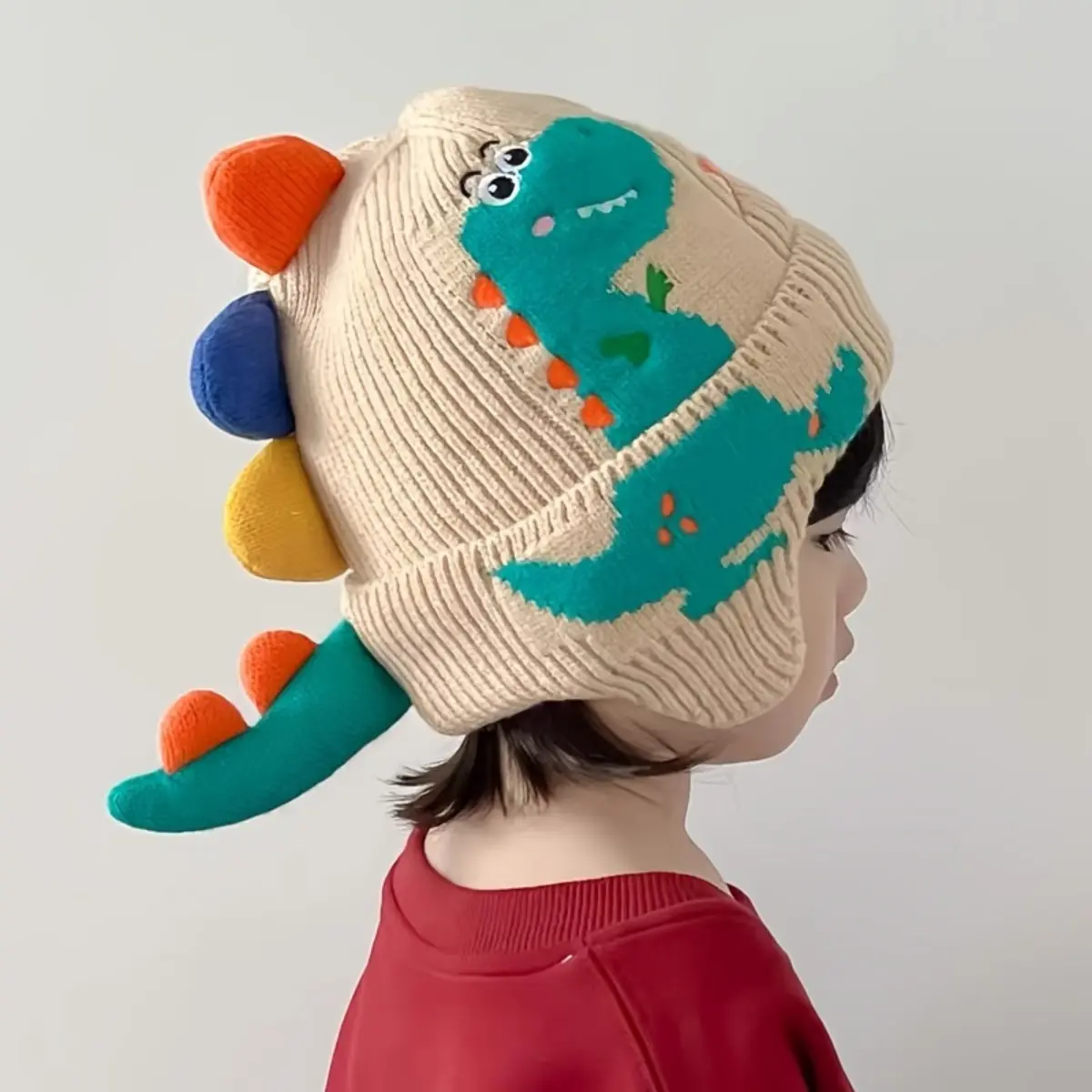 Dinosaur Winter Hat – Warm Knitted Earflap Beanie with Ear Protection
