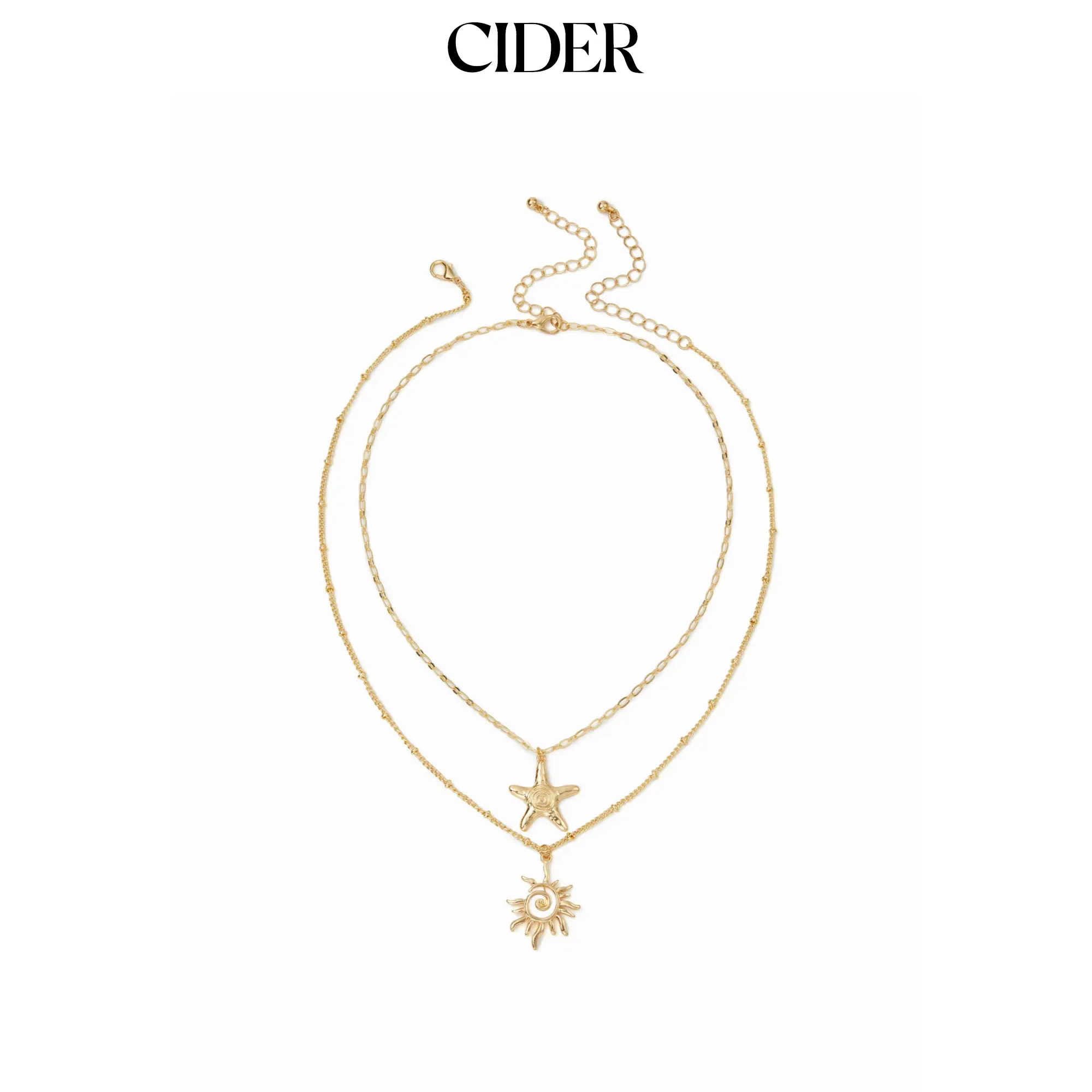 Cider SUN & STARFISH LAYERED NECKLACE