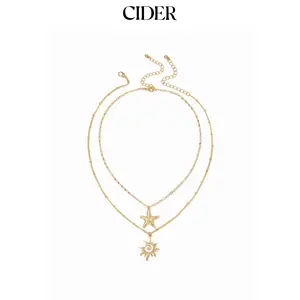 Cider SUN & STARFISH LAYERED NECKLACE