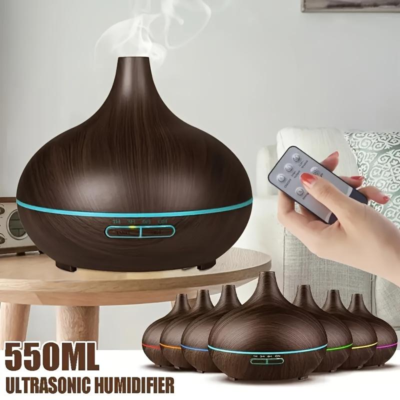 550ml Essential Oil Diffuser, Remote Control, Ultrasonic Humidifier, 7 Color LED Light with 6 Oil air  purifier