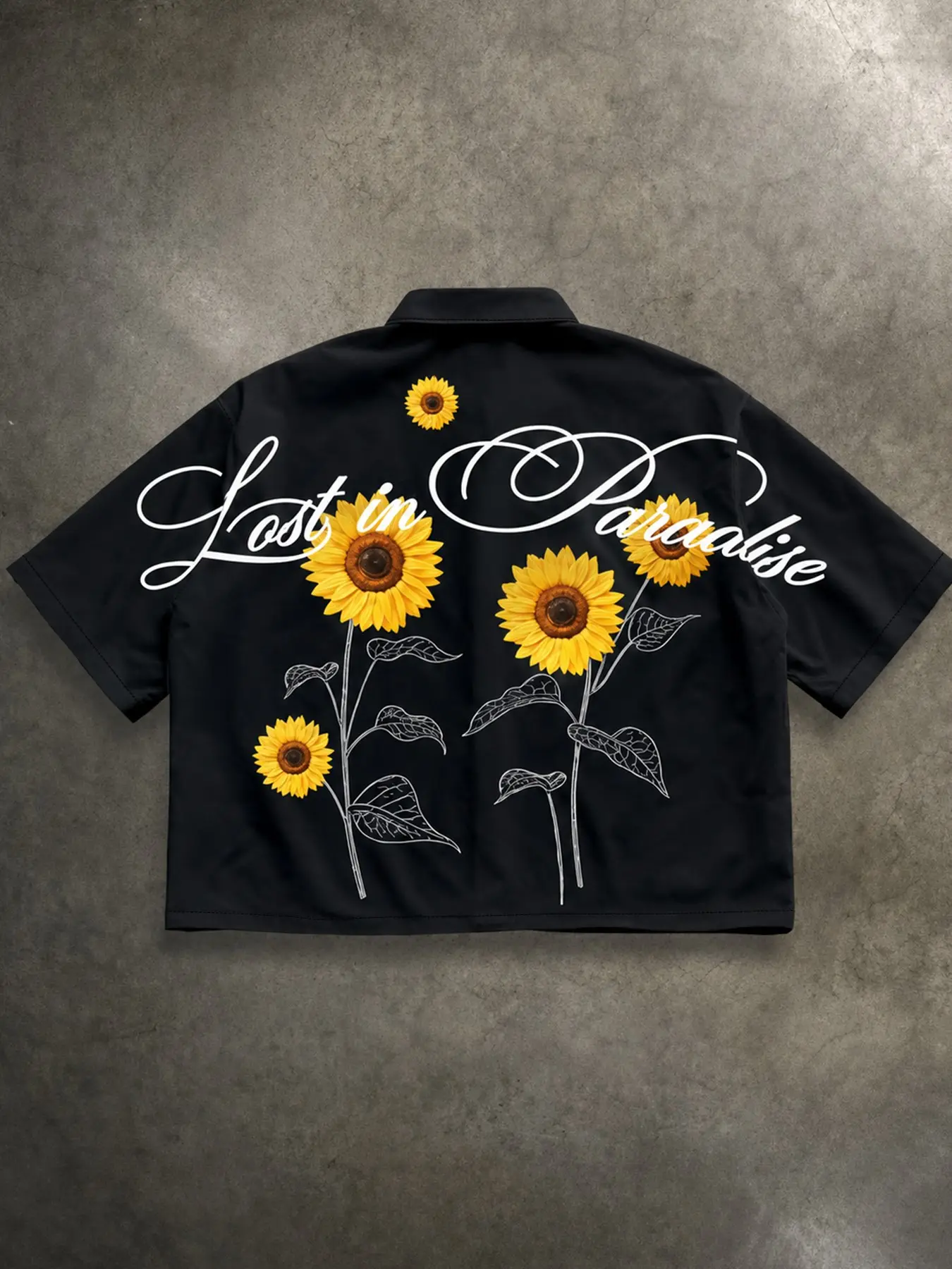 Men's Black Oversized Short Sleeve Button-Up Shirt, Collared Streetwear Top with Small White Script Chest Graphic, Casual Printed, Casual Party Shirt, Retro Y2K Casual Shirt for Summer, Campus Looks, Dates, Travel, Parties, Everyday Urban Styling