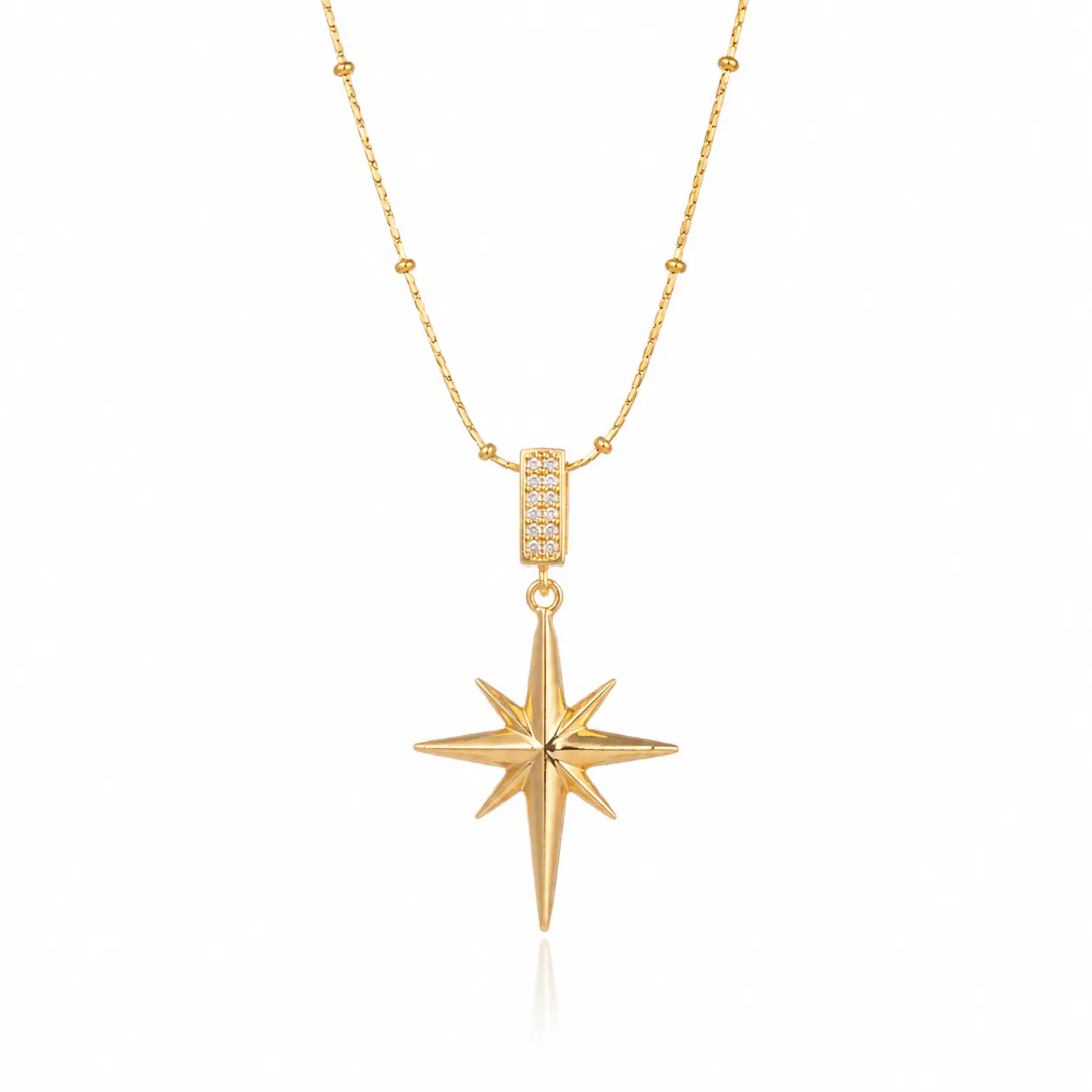 North Star Pendant Necklace for Women, Gold Celestial Star Necklace, Minimalist Dainty Jewelry Gift