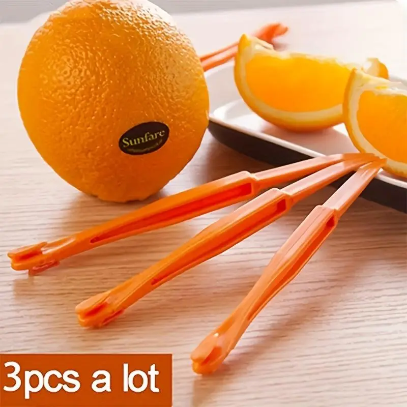 3-Pack Manual Orange Peelers, Easy-Grip Multipurpose Kitchen Utensils, Durable Food-Safe Plastic Fruit & Vegetable Gadgets, Manual Fruit Peelers, Multipurpose Peelers