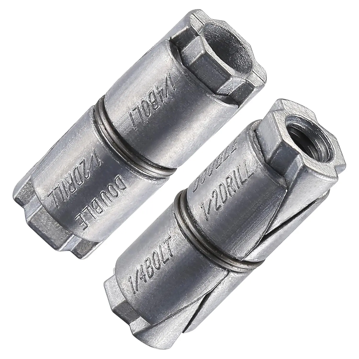 (25 pcs) 1/4x1-1/4 Outer diameter1/2 Double Expansion Anchor, Zinc Plated Double Expansion Shield Anchors, Double Expansion Shields,for Masonry, Concrete, Brick or Block