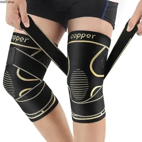 2026 (2 Pack)  Copper Knee Braces with Strap for Knee Pain Women and Men, Knee Compression Sleeve for Arthritis, ACL, Meniscus Tear, Joint Pain Relief, Knee Support for Working, Running, Knee Brace Stabilizers Knee Pain Tool