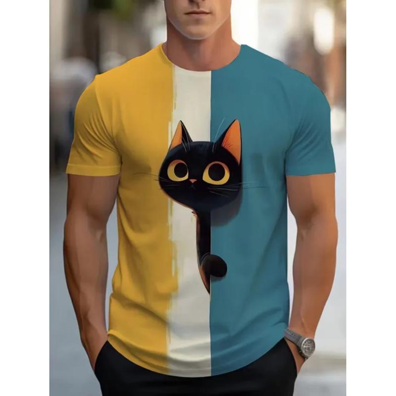 Kyn Apparel Men's Clothes Personality  Round Neck T Shirts