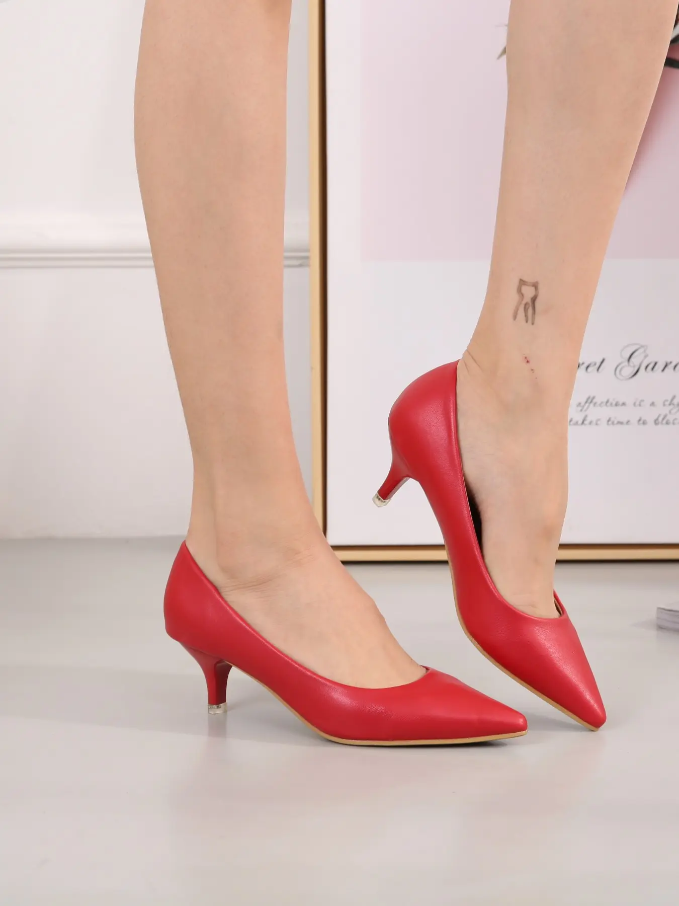 7 Color Fashion Pointed Toe High Heel Pumps, Low Heel 2 Inch Single Shoes, Elegant Office Work Shoes, Pair with Jeans for Daily Wear