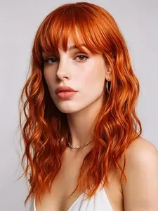 16 Inch Wavy Synthetic Wig, 150% Density Heat Resistant Wig, Natural Look Hair Wig for All Seasons, Perfect for Daily Wear