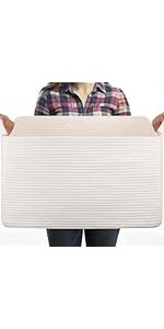 95L Extra Large Blanket Basket, 24" x 16.9" x 14.2" Woven Storage Basket for Living Room, Rectangle Nursery Blanket Storage for Toys, Towels, Dirty Clothes (Black)