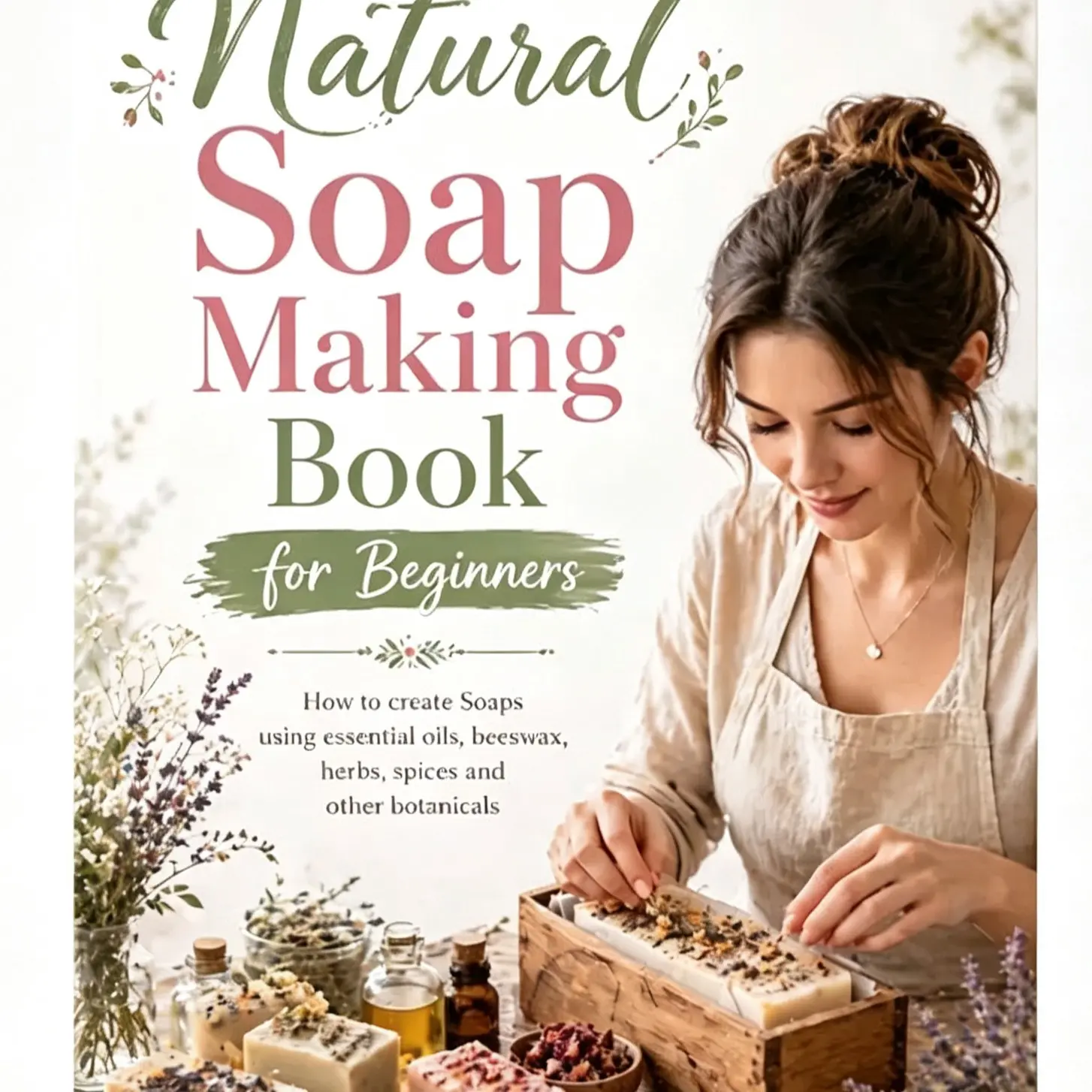 Natural Soap Making Book for Beginners, Step-By-Step Guide to Homemade Organic Soap, Essential Oils & Herbs Included